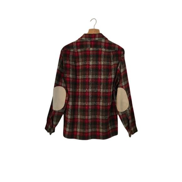 Pendleton Vintage Men's Virgin Wool Shirt Size Small Red Plaid Pockets - Picture 2 of 11